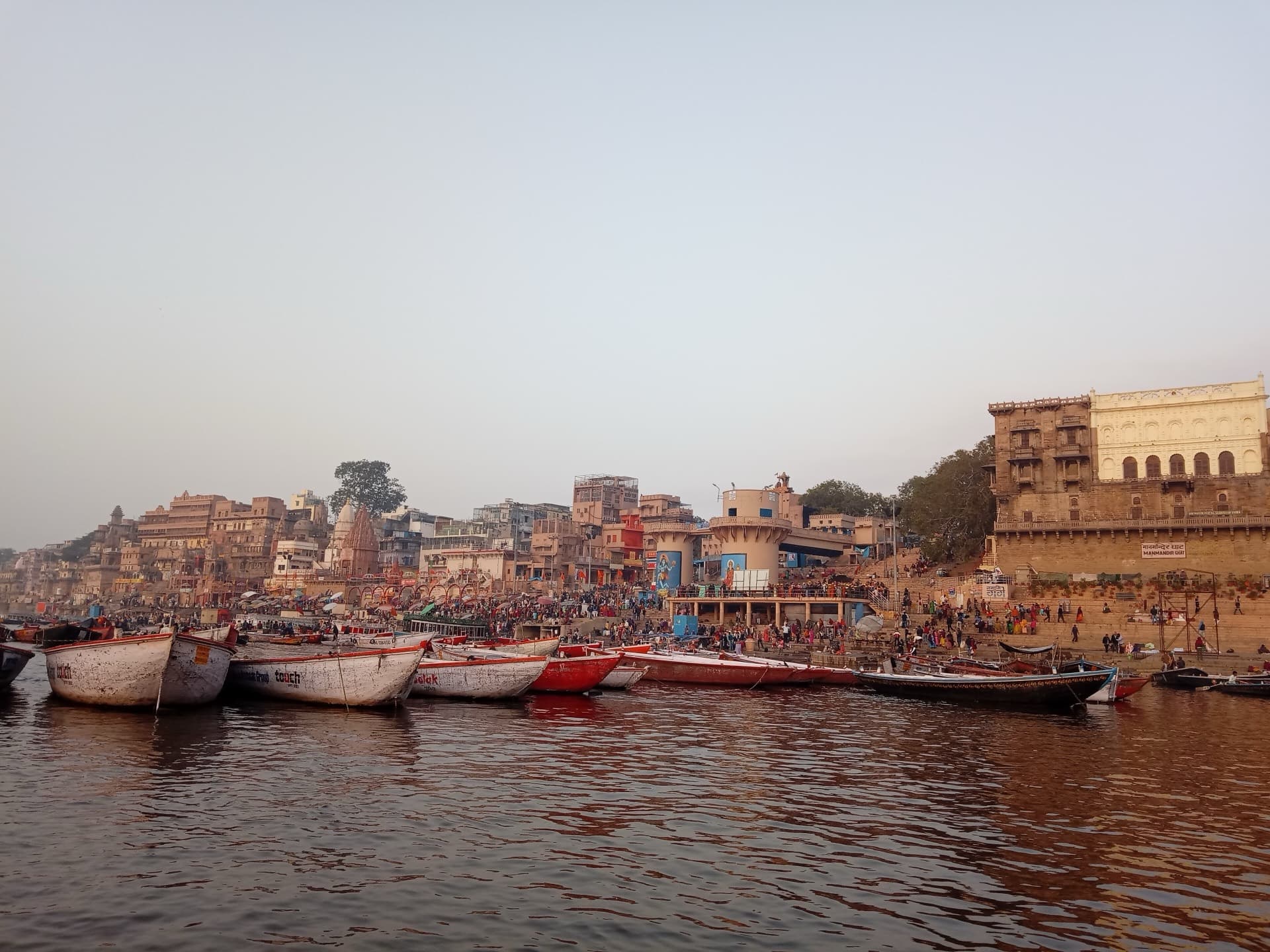 Boats moored at Dashashwamedh Ghat, Varanasi